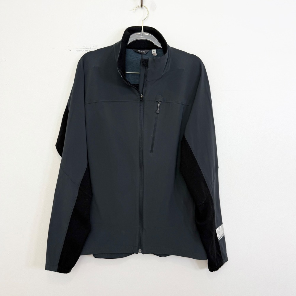 Ibex Breakaway 2 Climawool Jacket Black Gray Wool Blend Men's XL
